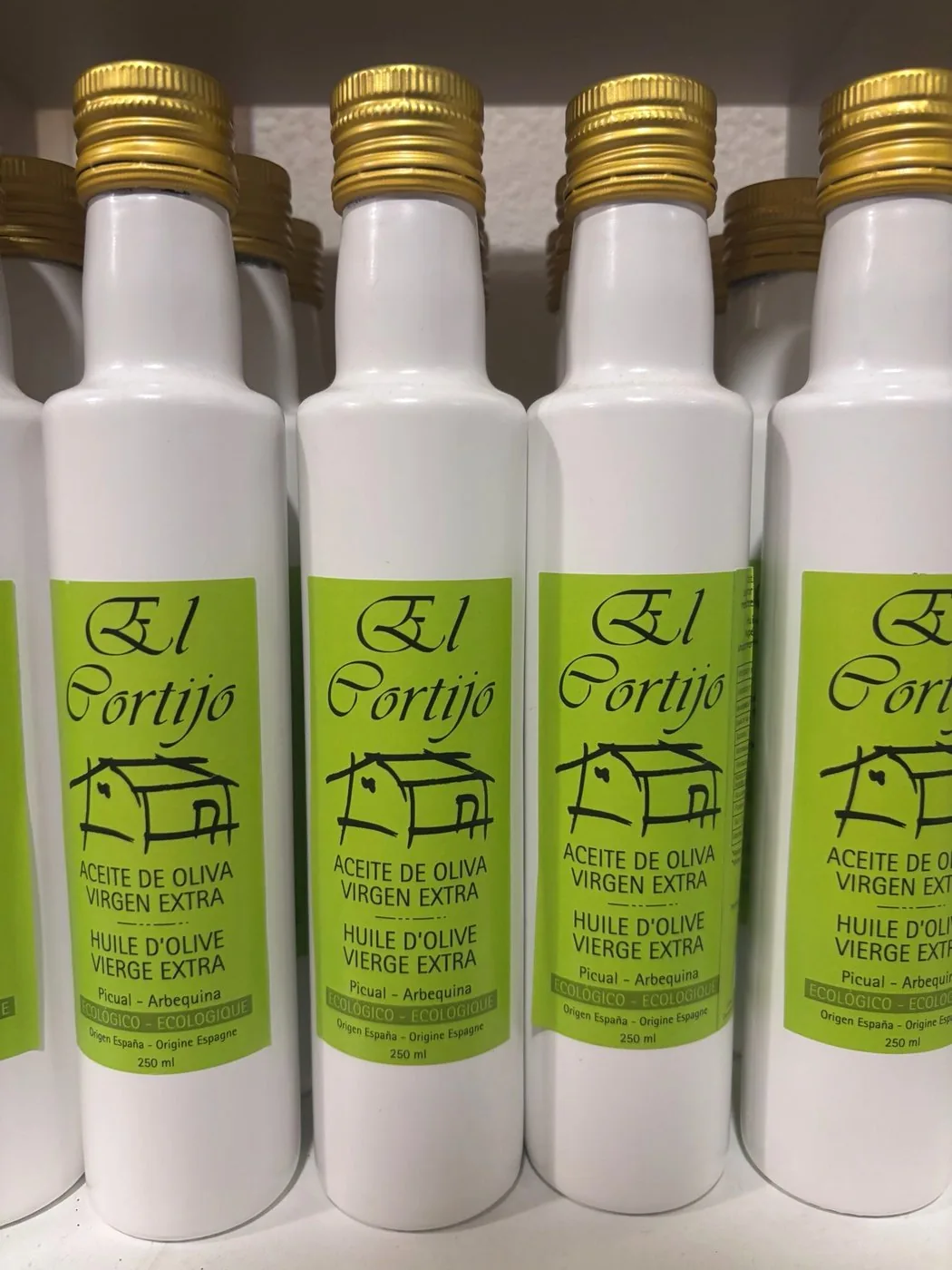 El Cortijo organic extra virgin olive oil, picual and arbequina, from Alberto's uncle